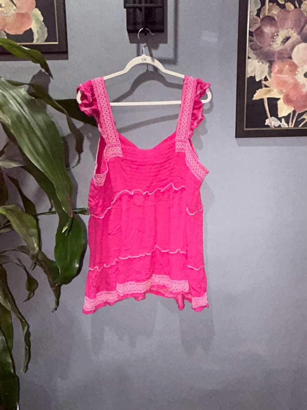 Torrid Sleeveless Blouse Tank Top Pink Womens Size 3X Ruffles - Picture 2 of 3